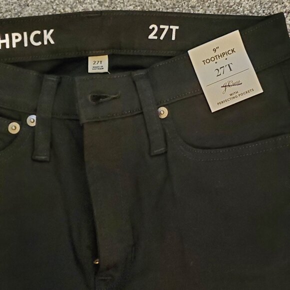 J. Crew Skinny Toothpick Black Jeans 27 Tall NWT - Picture 1 of 3